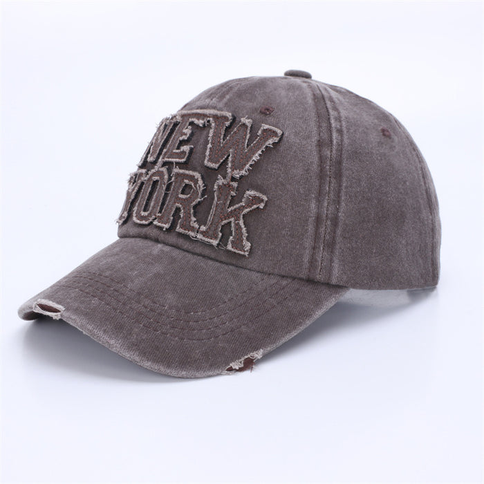 Wholesale Retro soft top duckbill hat, fashionable street photography, trendy sun hat, embroidered letter baseball hat for men and women