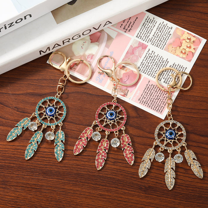 Wholesale Zinc Alloy Dream Catcher Feather Keychain Bag Charm Decorative Accessory