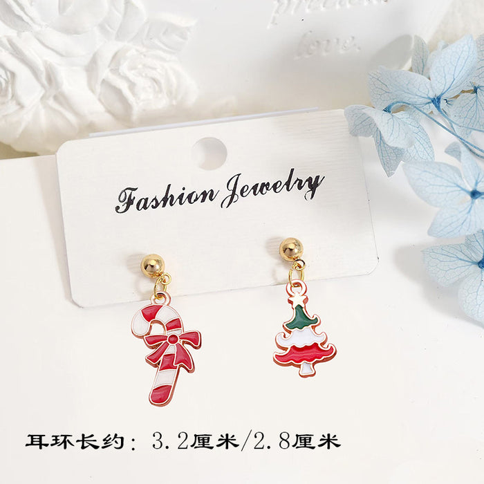 Wholesale S925 Silver Post Christmas Earrings Santa Deer Snowflake Studs for Women Party Gift Fashion Accessory