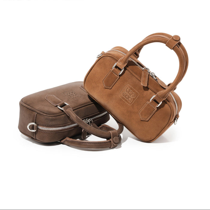 Wholesale Bag of parody Cowhide Bowling Bag Maillard Handbag Autumn and Winter Shoulder Crossbody Bag