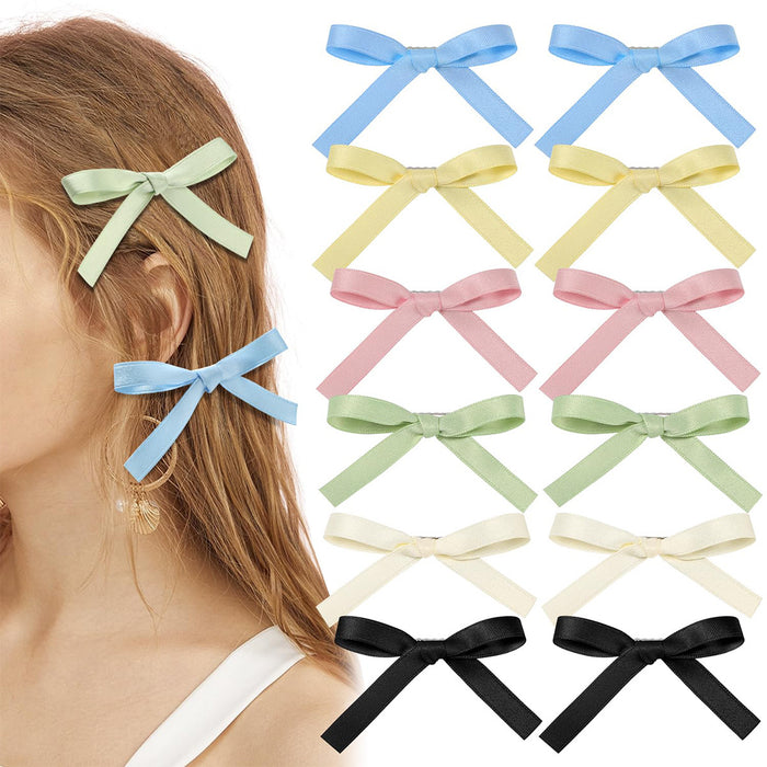 Wholesale 9cm Quality Polyester Cotton Multicolor Ribbon Bow Hairpin Side Clip Ballet Wind Fairy Butterfly Hair Decoration