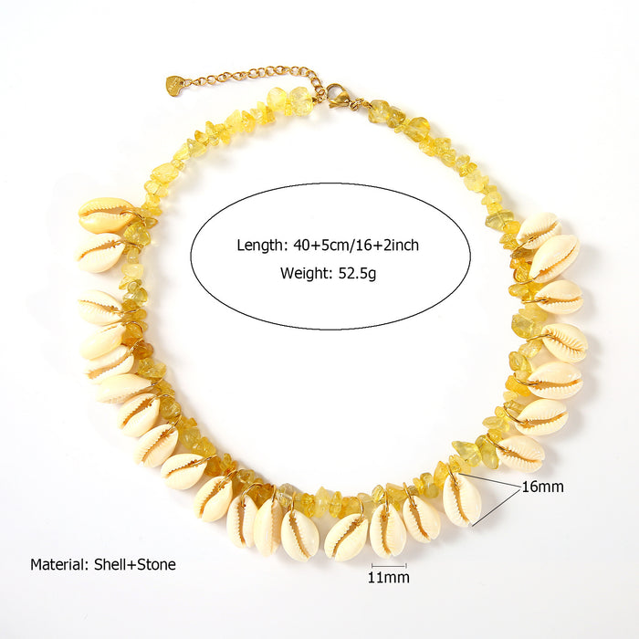 Wholesale Fashionable ocean style shell necklace paired with personalized stainless steel starfish shrimp pendant wholesale