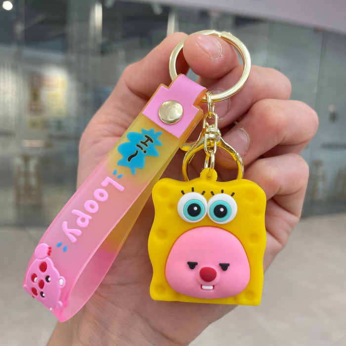 Wholesale Keychain pendant, internet famous figurine pendant, small gift cartoon car keychain