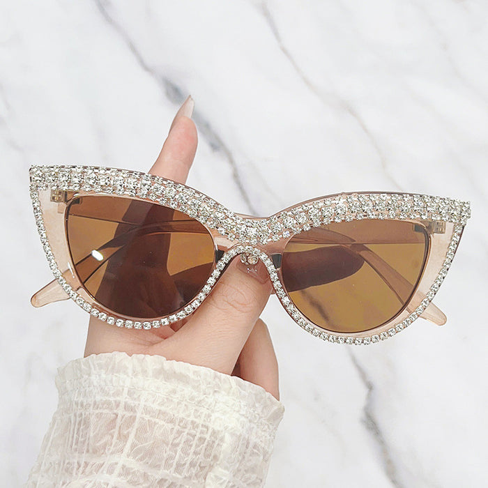 Wholesale  Cat's Eye Diamond-encrusted Sunglasses
