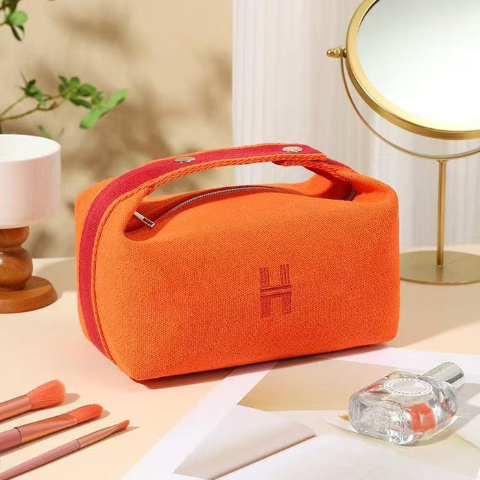 Wholesale Makeup bag, hand-held canvas bag, large capacity cosmetic storage bag, travel grooming bag
