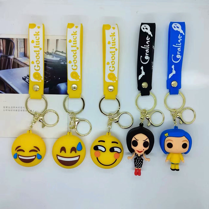 Wholesale Cartoon smiley face expression ghost Keychain pendant bag key chain Accessories