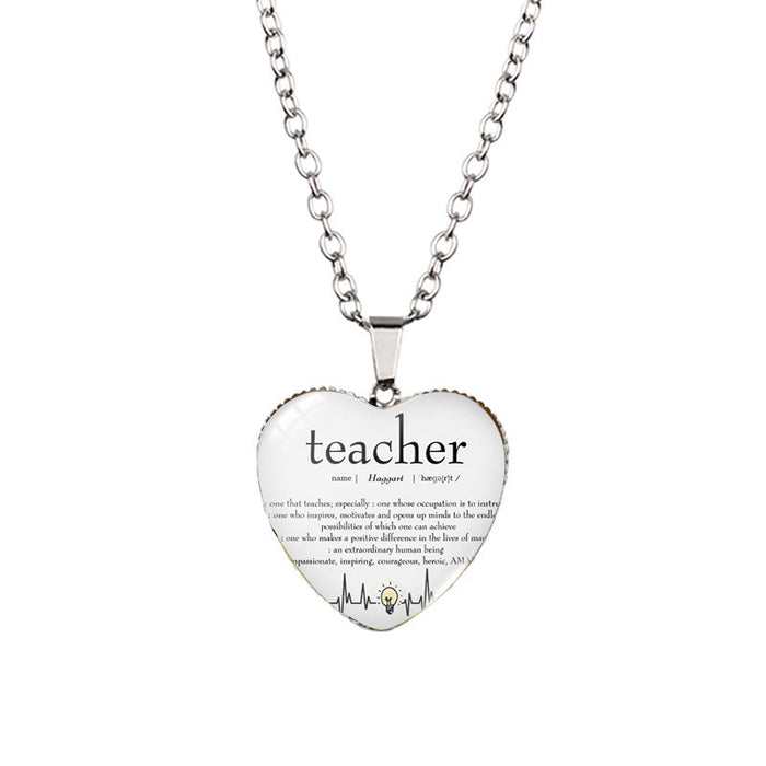 Wholesale Teacher's Day Alloy Heart-shaped Necklace JDC-NE-XiangL026