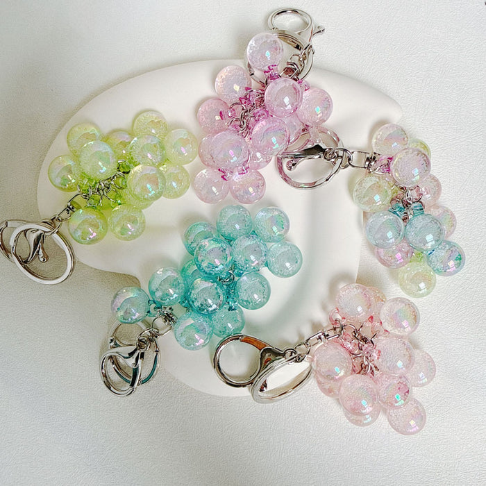 Wholesale Acrylic Grape Cluster Keychain - Cute Fruit Simulated Design MOQ≥6