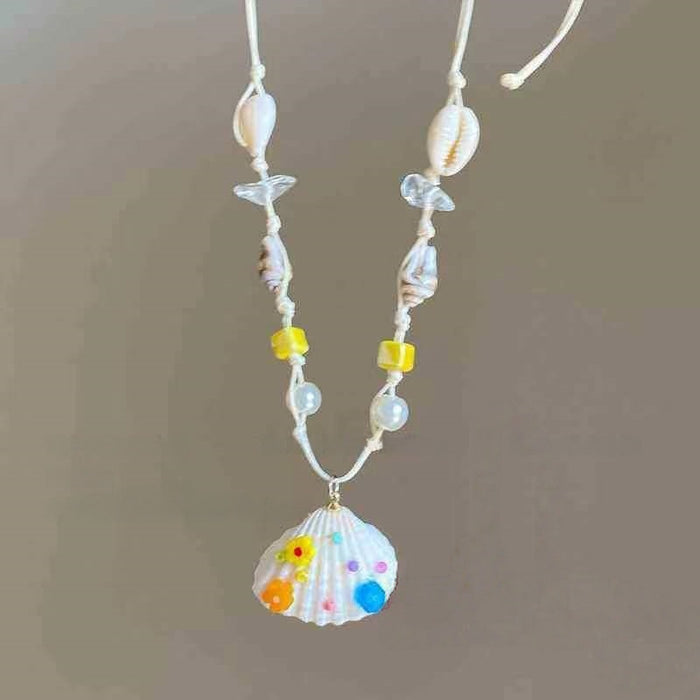 Wholesale Colored bead necklace collarbone chain necklace