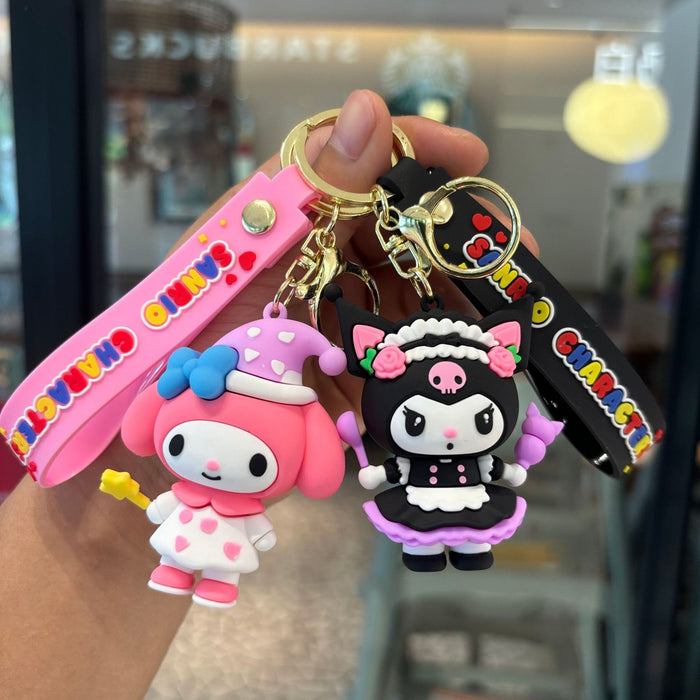 Wholesale 2pcs PVC Cute Cartoon Keychain Stylish Gift for Bag Charm or Car Key Accessory
