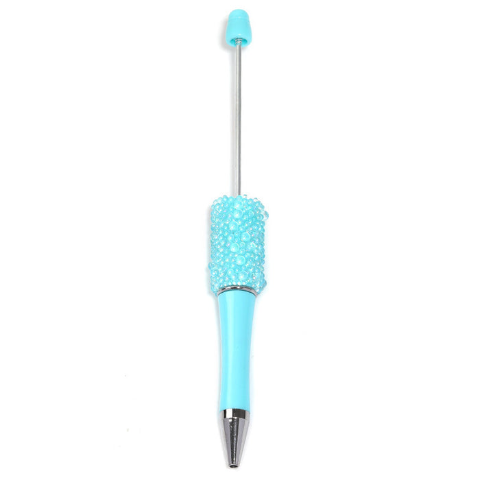 Wholesale Resin bead pen fine glitter colorful rhinestone pen handmade patch bead pen fashionable plastic ballpoint pen