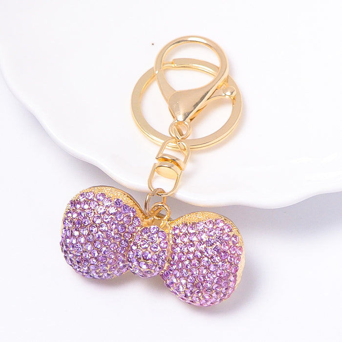Wholesale Metal Rhinestone Bow Key Chain Key Pendant Key Chain