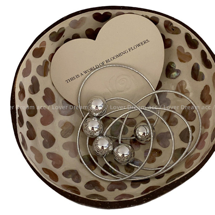 Wholesale Bright Silver Ball High Elastic Rubber Band Hair