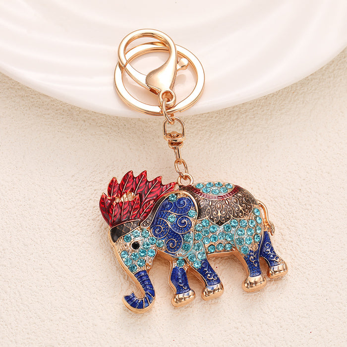 Wholesale Elephant Rhinestone Keychain Decorative Fashion Accessory