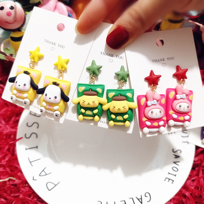 Wholesale Cute Cartoon Resin Earrings JDC-ES-Xiaox007