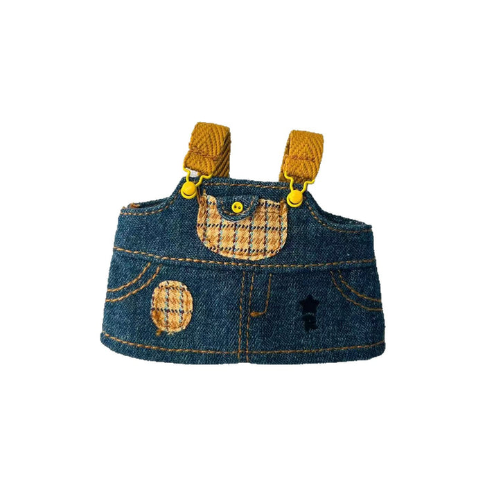 Wholesale handmade fabric  cute cloth Denim strap skirt casual shirt three-piece set