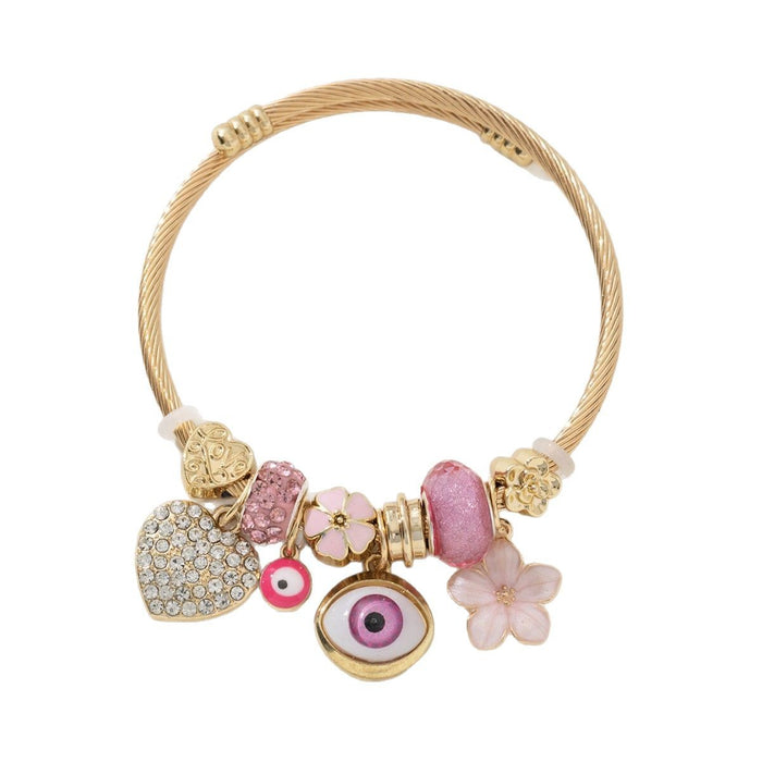 Wholesale DIY Beaded Bracelet Powder Devil Eye Love Flower