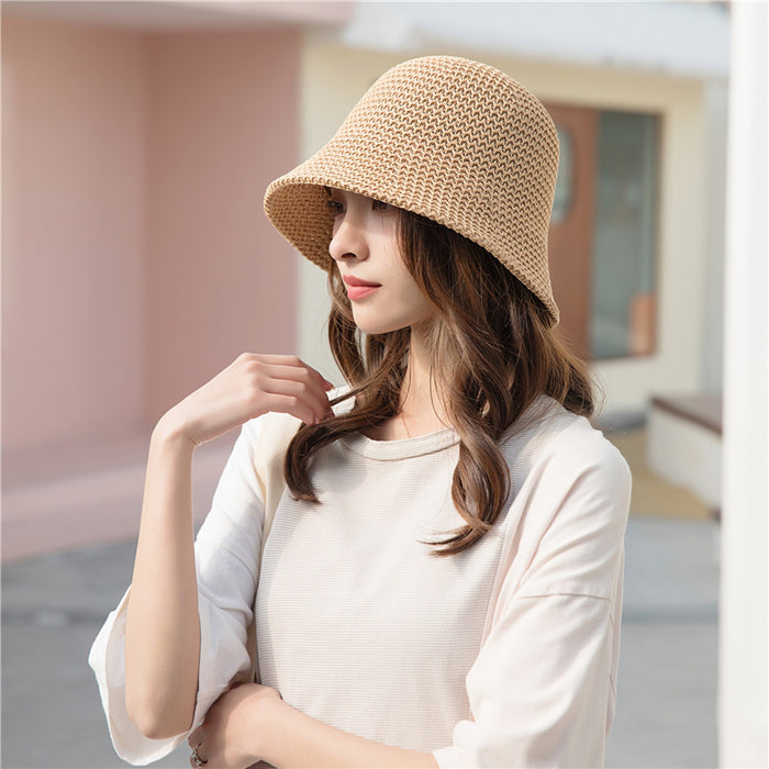 Wholesale bucket hat women's sun-proof hollow thin breathable sun hat bucket basin hat