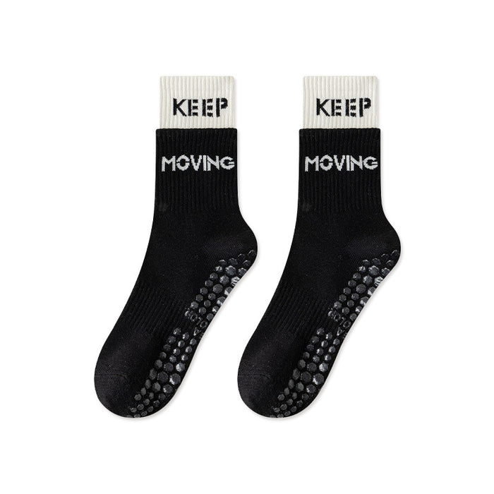 Wholesale Yoga Socks Professional Anti slip Mid tube Pilates Sports Socks