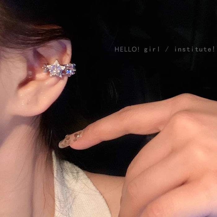 Wholesale Zircon micro inlaid ear clip with unique ear bone clip earrings, light luxury and high-end without ear hole earrings