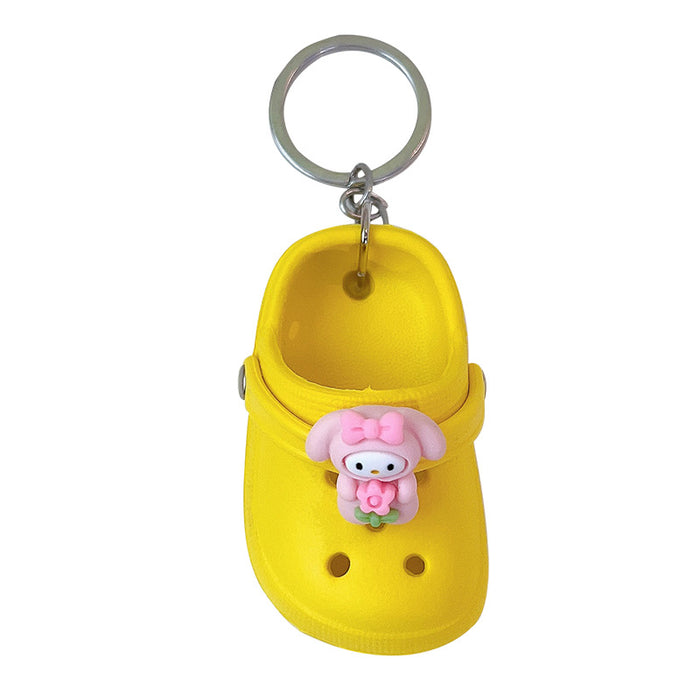 Wholesale cute small mini slippers hole shoes steam couple keychain shoes backpack pendant small gifts