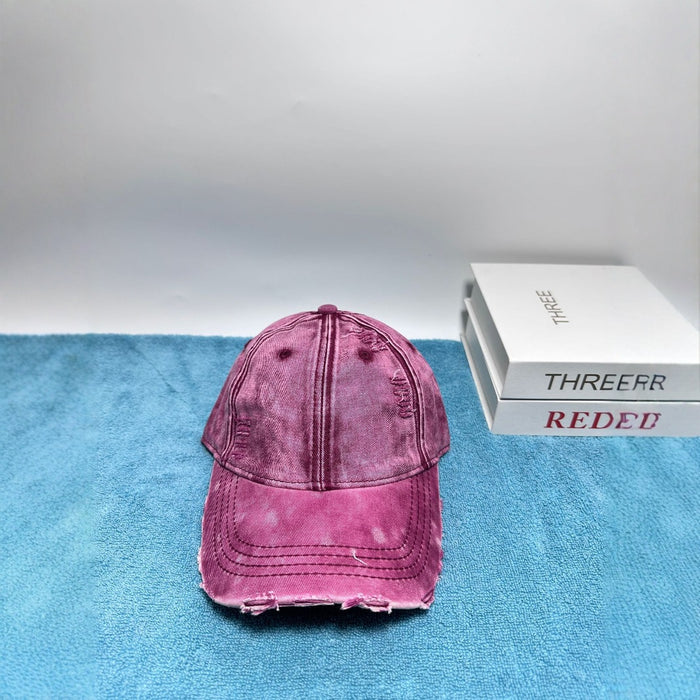 Wholesale Fashionable retro vintage washed hole soft top baseball cap, outdoor sun protection and shading duckbill cap