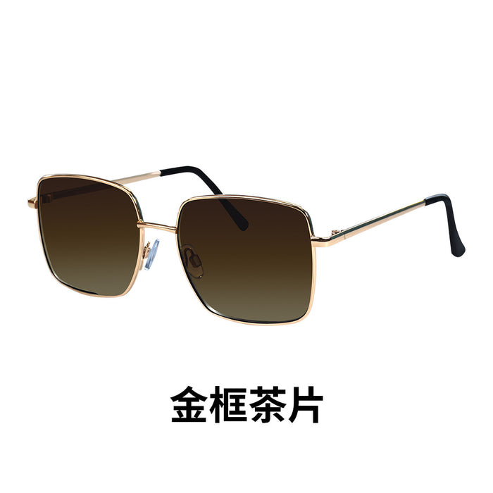 Wholesale Sunglasses with high-end feel, travel sunshade, UV protection, square frame, metal sunglasses