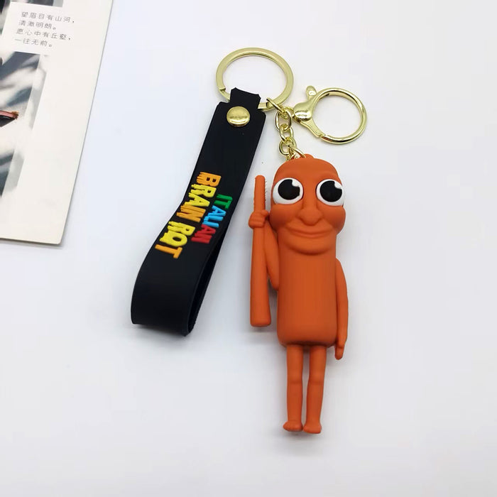Wholesale Keychain Quirky Abstract Wooden Stick Bigfoot Doll Keychain Pendant
