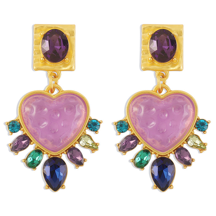 Wholesale Colorful Resin Love Earrings JDC-ES-QianDi031