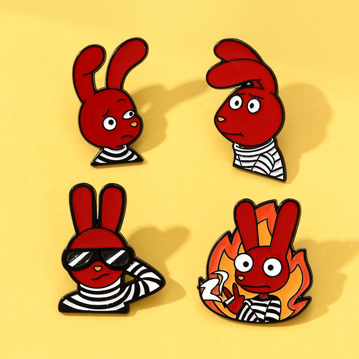 Wholesale Anime rabbit prison brooch animal peripheral versatile metal badge clothing bag accessories collar pin brooch