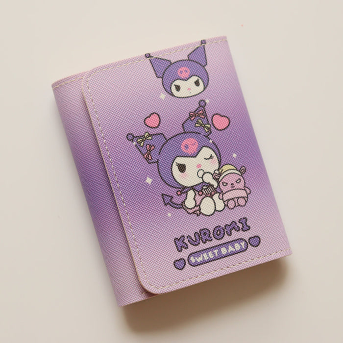 Wholesale PU Cartoon Cute Kuromi Tri-fold Wallets JDC-WT-Jumei010