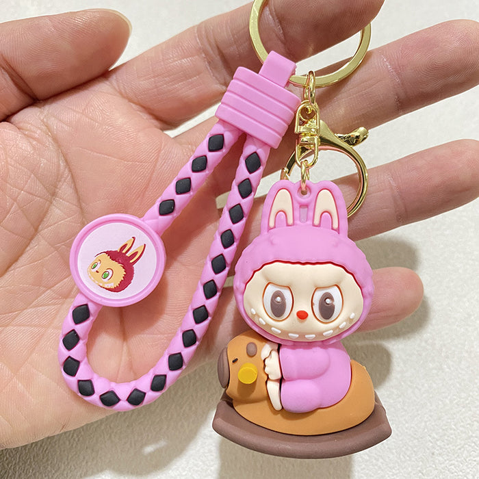Wholesale Cartoon Plush Rocking Horse Keychain Cute Bunny Doll Student Backpack Pendant Gift