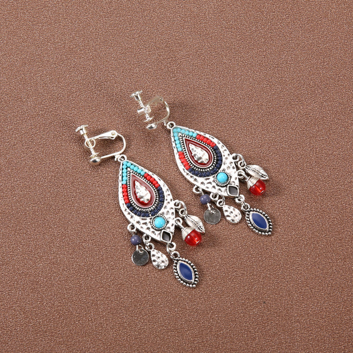 Wholesale Alloy Bohemian Retro Ethnic Style Su Long Earrings JDC-ES-Gumi003