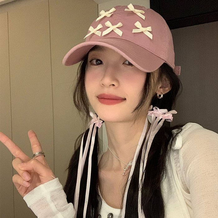 Wholesale Bow Embroidered Cowboy Baseball Hat Retro Duck Tongue Hat