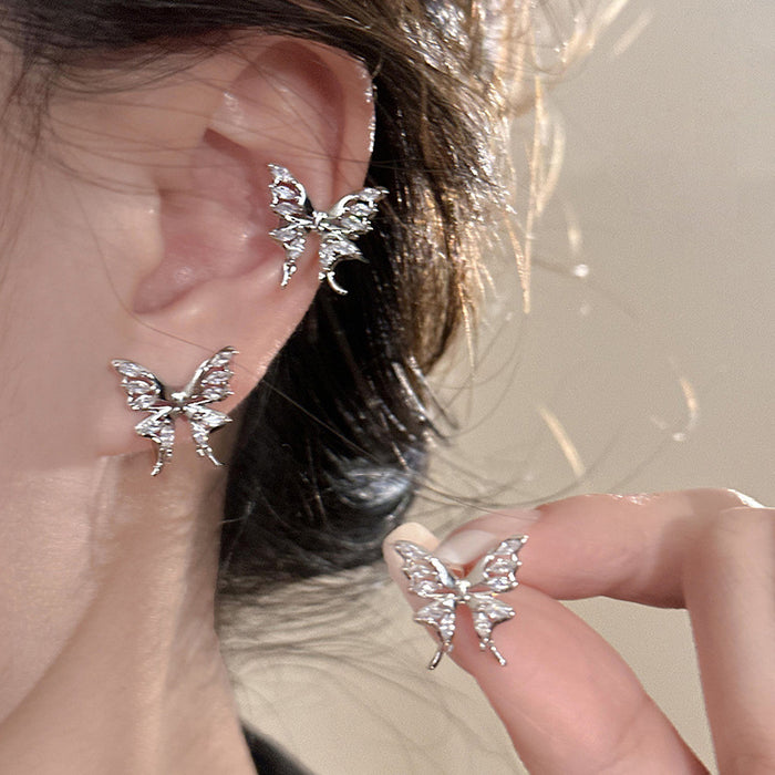 Wholesale Rhinestone Butterfly Earrings Women's Earrings