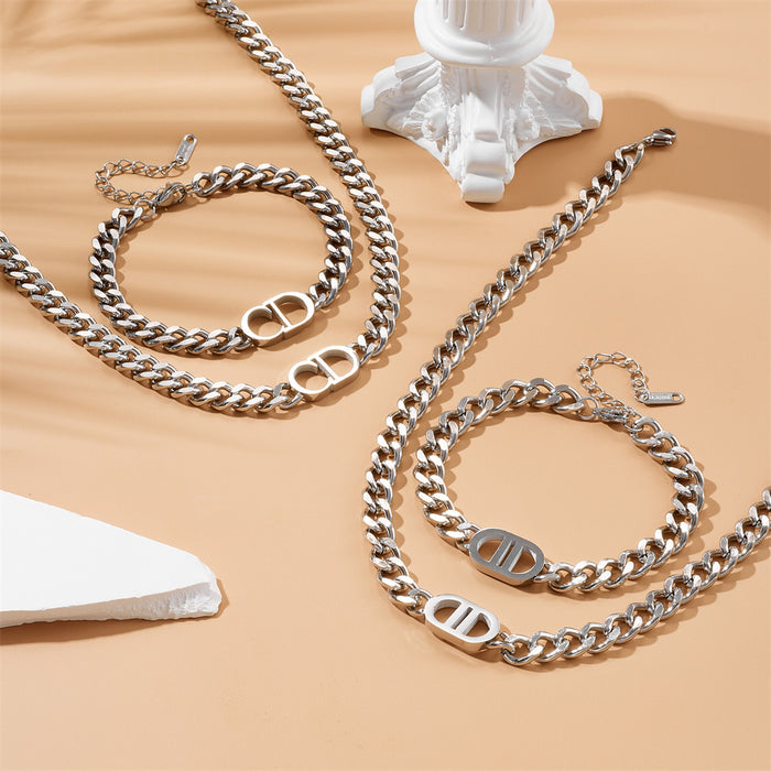 Wholesale 2pcs Earrings jewelry titanium steel necklace