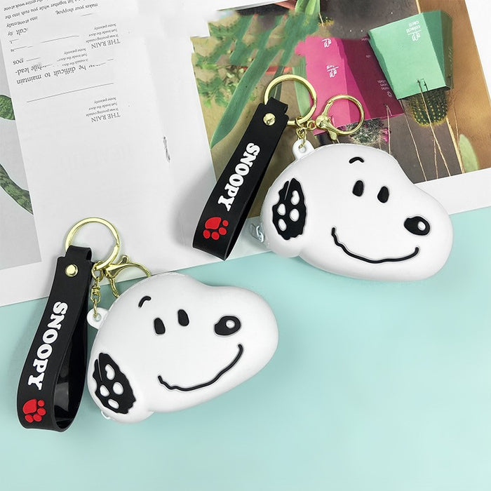 Wholesale  Cartoon Coin Purse Keychain White Dog Key Bag Pendant Men's and Women's Accessories