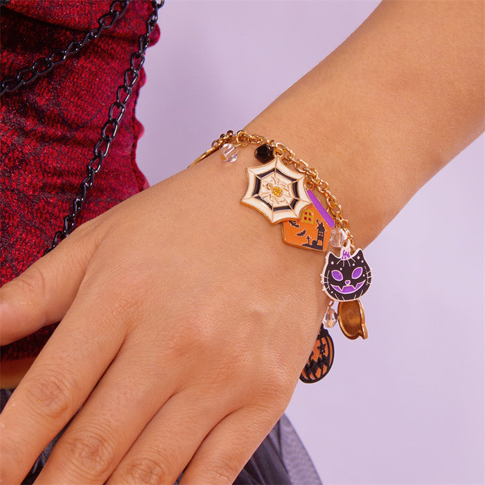Wholesale  Series Jewelry Ghost Pumpkin Car Pendant Bracelet Cute Funny Cat Holiday Jewelry