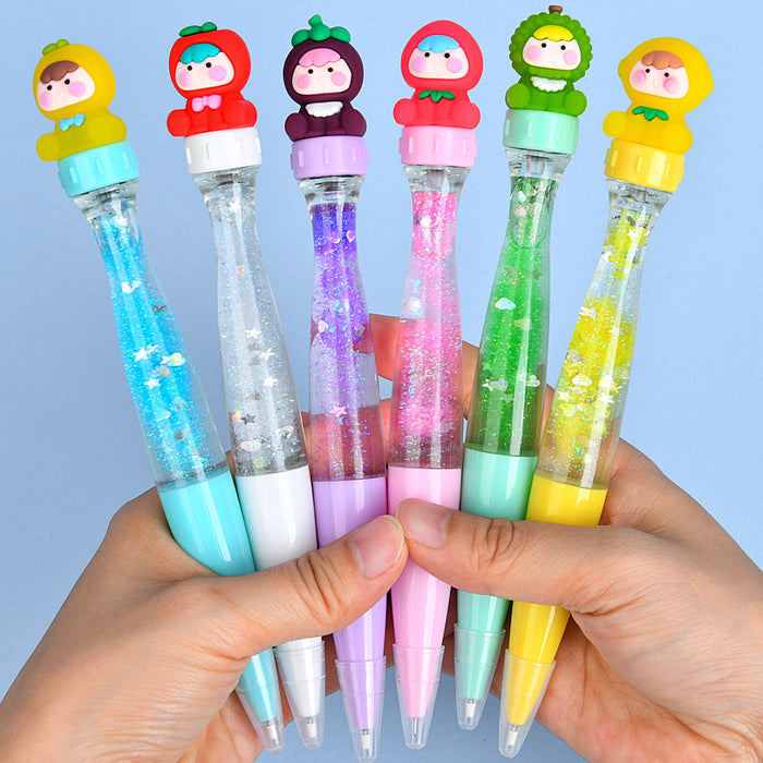 Wholesale Cute Capybara Quicksand Spinning Gel Pen Creative Spinning Stress Relief Pen Cartoon Spinning Fun Student Decompression Pen