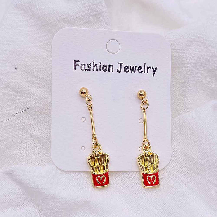 Wholesale Cartoon Beverage Alloy Oil Drop Earrings JDC-ES-Susheng002