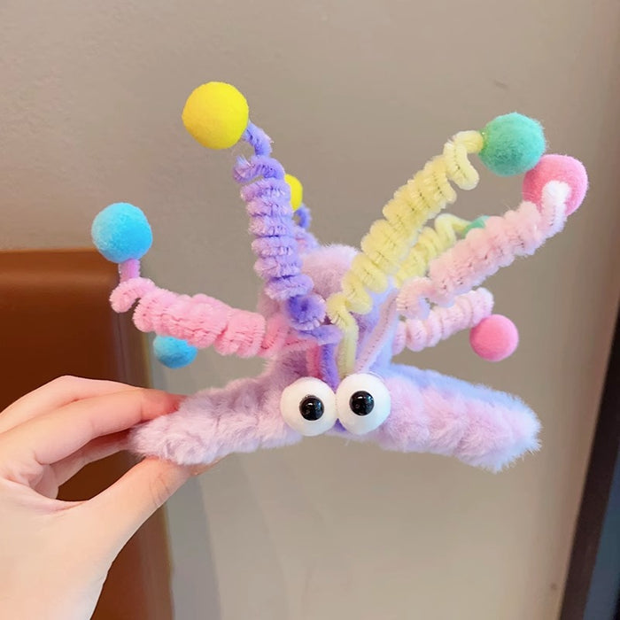 Wholesale Dopamine spring plush hairpin female fun funny shark clip cute hairpin back head updo hair clip headdress