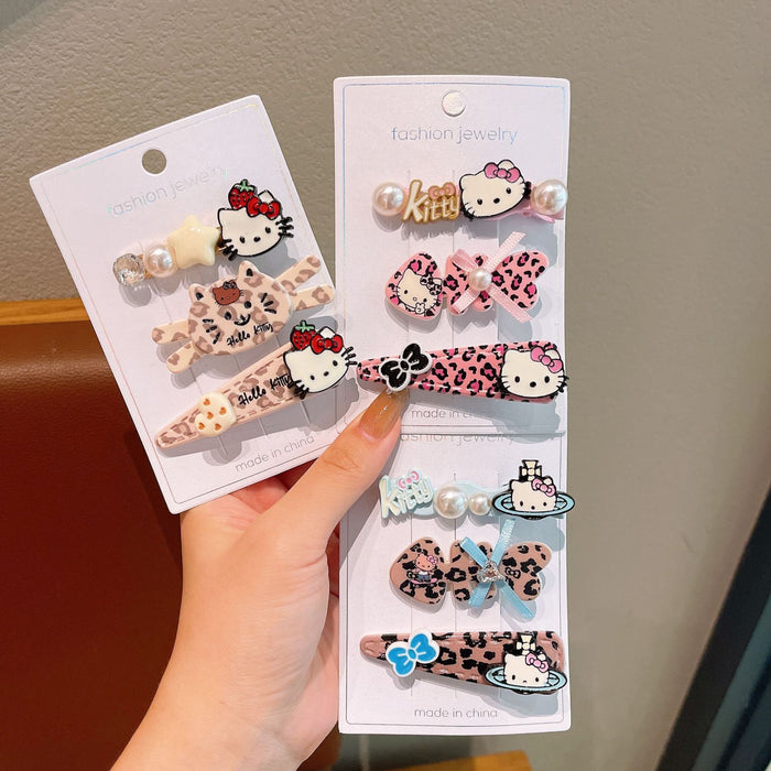 Wholesale Cute leopard print cat hair clip cartoon hairpin