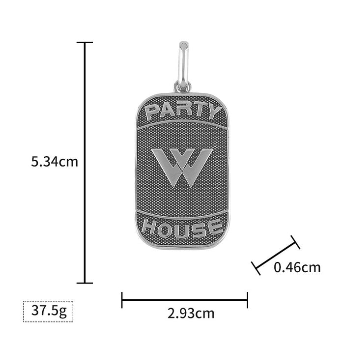 Wholesale Stainless steel necklace casting square brand three-dimensional pendant personalized titanium steel accessories wholesale