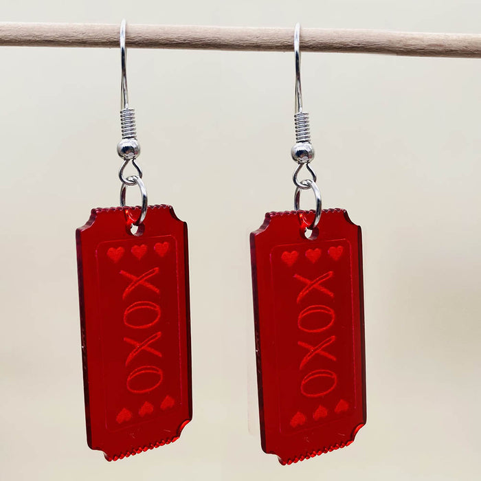 Wholesale Valentine' s Day Heart-shaped Waterdrop Acrylic Earrings