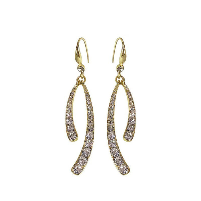 Wholesale Full Diamond Cross Fishtail Ear Hook Earrings Ear Jewelry