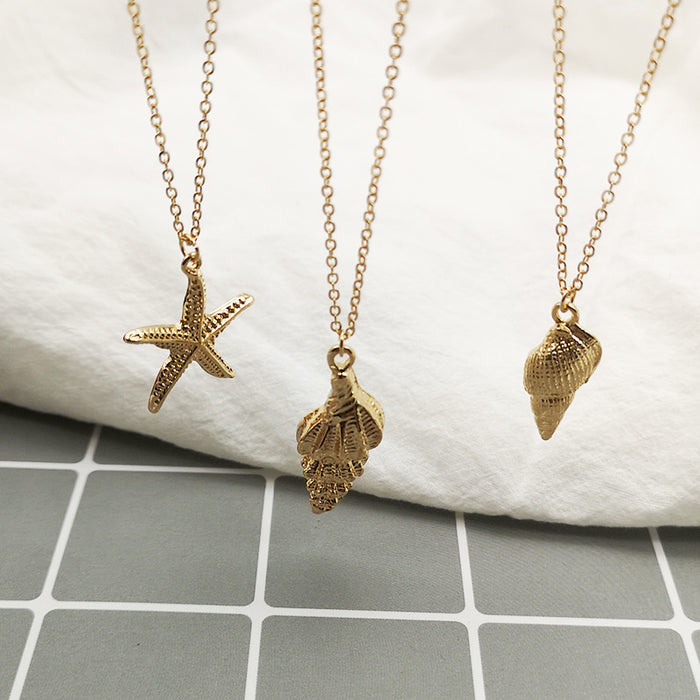 Wholesale Alloy Shell Necklace Exaggerated Personalized Jewelry