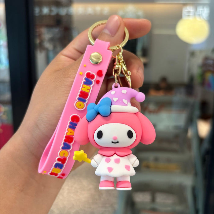 Wholesale 2pcs PVC Cute Cartoon Keychain Stylish Gift for Bag Charm or Car Key Accessory
