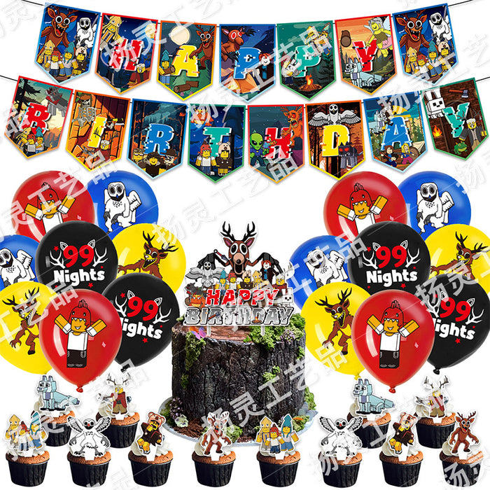 Wholesale Flag banner and balloon themed birthday party decorations