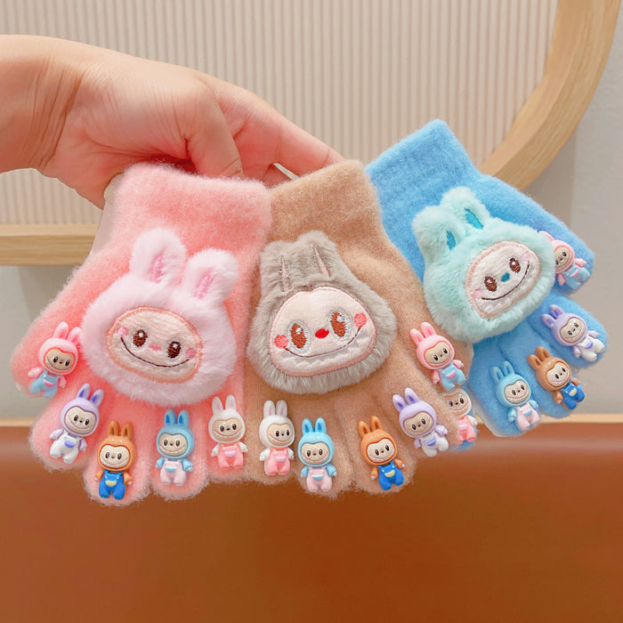 Wholesale Cartoon dolls  finger cots for babies,  with plush and thick windproof material