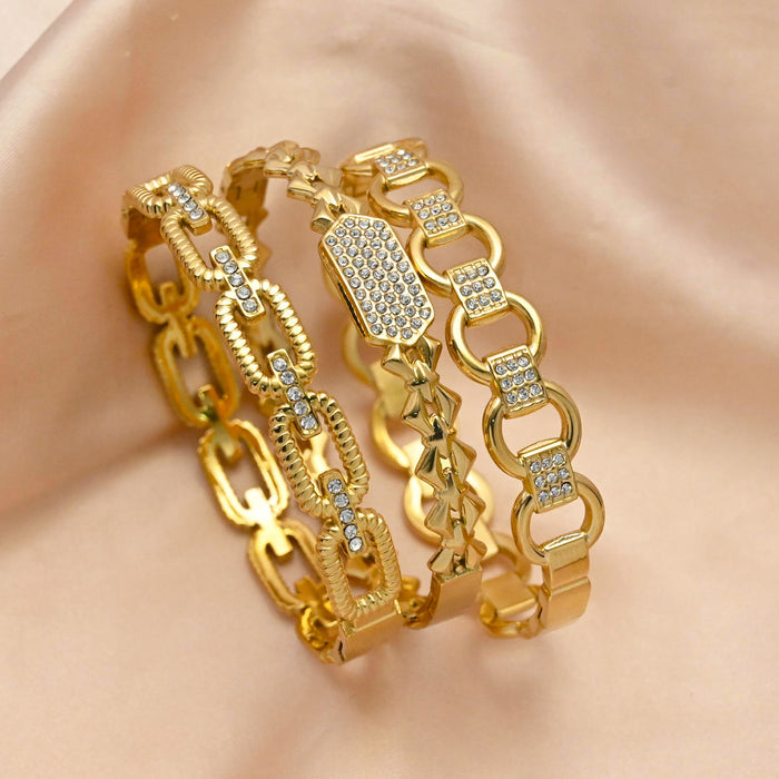 Wholesale Chain Simple Hollow Full Diamond Bracelet JDC-BT-Xuel003